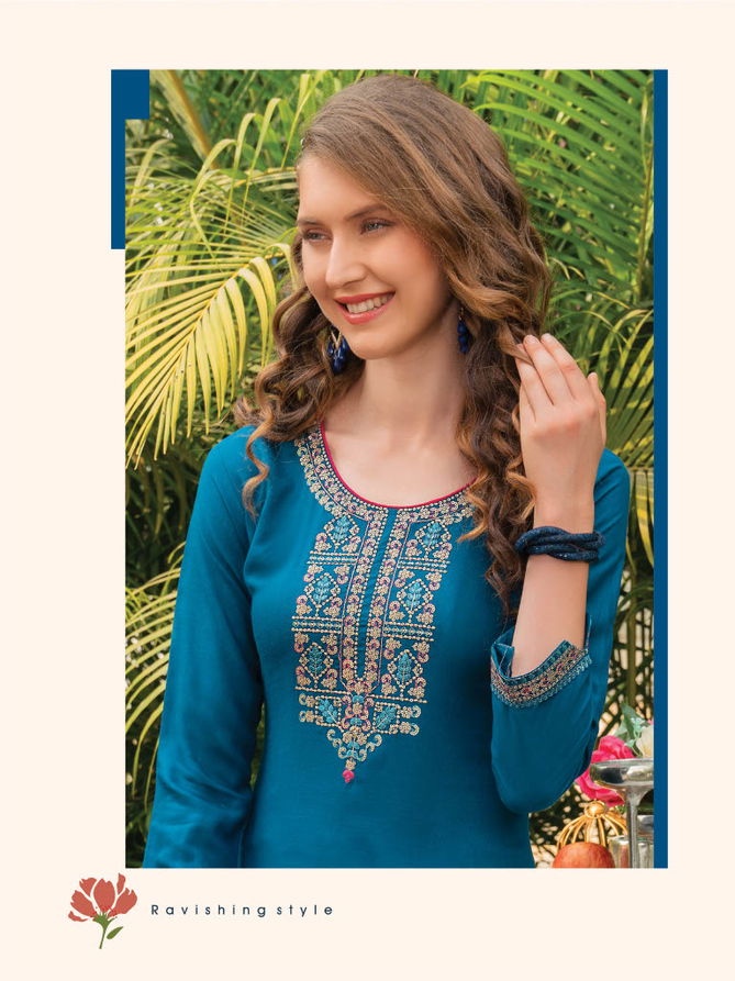 Heritage Kaya 2 Fancy Party Wear Rayon Designer Embroidery Kurti Collection